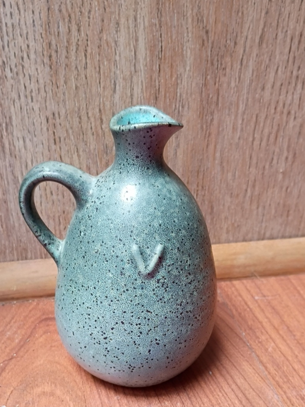 Handcrafted Speckled Turquoise Mini Ceramic Pitcher - Home Art Accent